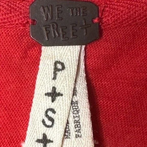 Free People Vneck Long Sleeve Top size Medium Coral AS‎ IS - Picture 2 of 7